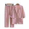 2024 European & American Women's Autumn Cotton-Linen Commuter Suit: Loose Jacket & Pants Set