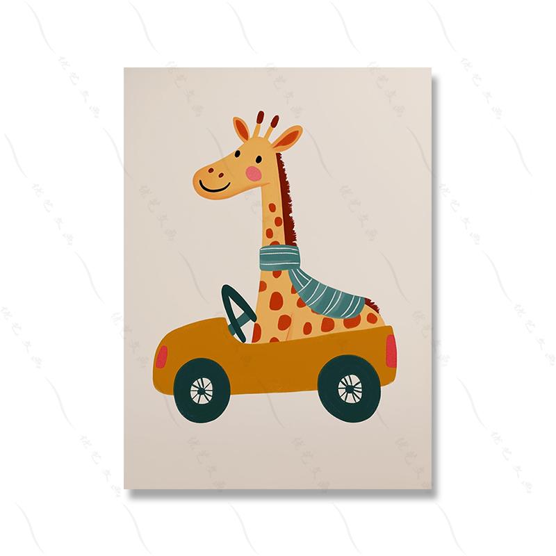 Circus Monkey Wall Art Birthday Party Decor Playful Kids Room Art Nursery Safari Animal Poster Lion Giraffe Dog Prints Pictures