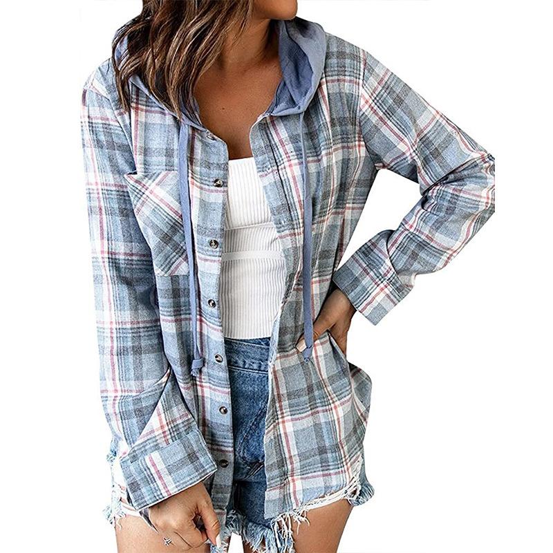 Women's Autumn and Winter Hoodie Breasted Casual Shirt Top