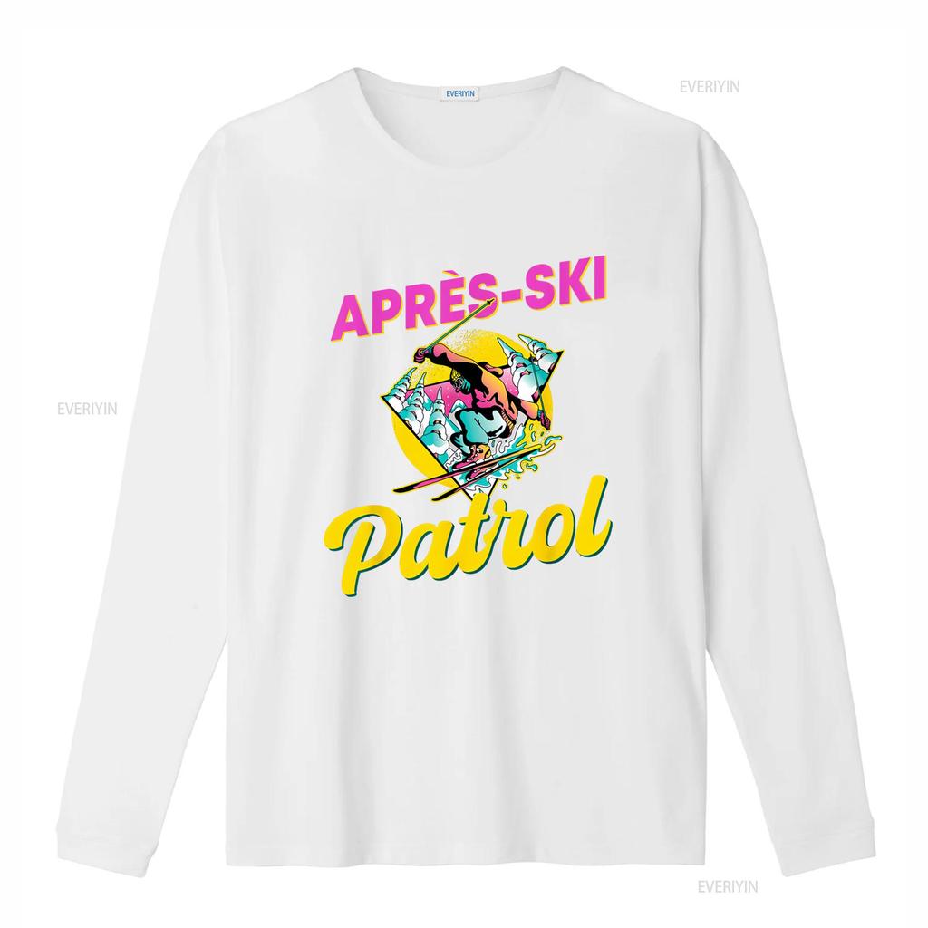 80s Retro Apres Ski Patrol Design 90s Skiing T Shirt Long or s Available vintage Washed Slightly homme Casual Versatile Stylish