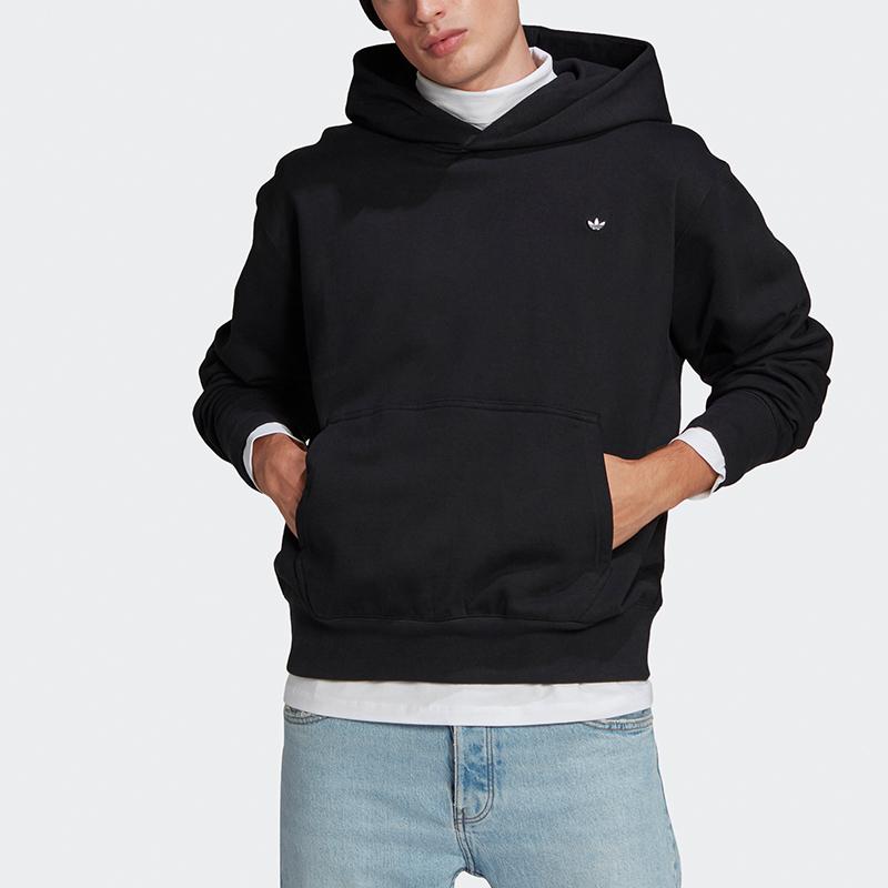 adidas Мужская толстовка премиум-класса Originals с логотипом трилистника, черная GN3384