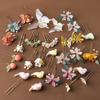 Flower Chinese Style Hair Stick Butterfly Hanfu Hairpin Cute   Cheongsam Accessories