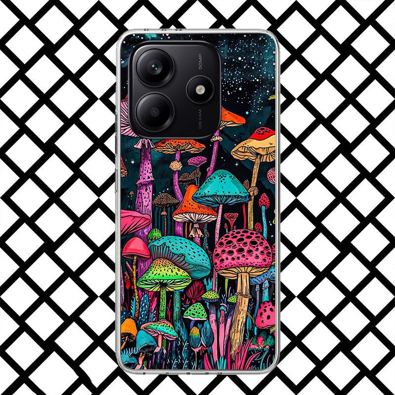 Красочный чехол-гриб для Xiaomi Redmi Note 15 14 14S 13 12 12S 11 Pro Plus 11E 11T 11S 10S 5G Мягкий чехол Fundas Redmi No