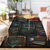 Synthwave Electronic Dreams Pattern Rug Floor Mat for Living Room or Bedroom Soft and Comfortable Carpet a Gift for Birthday and Holiday.