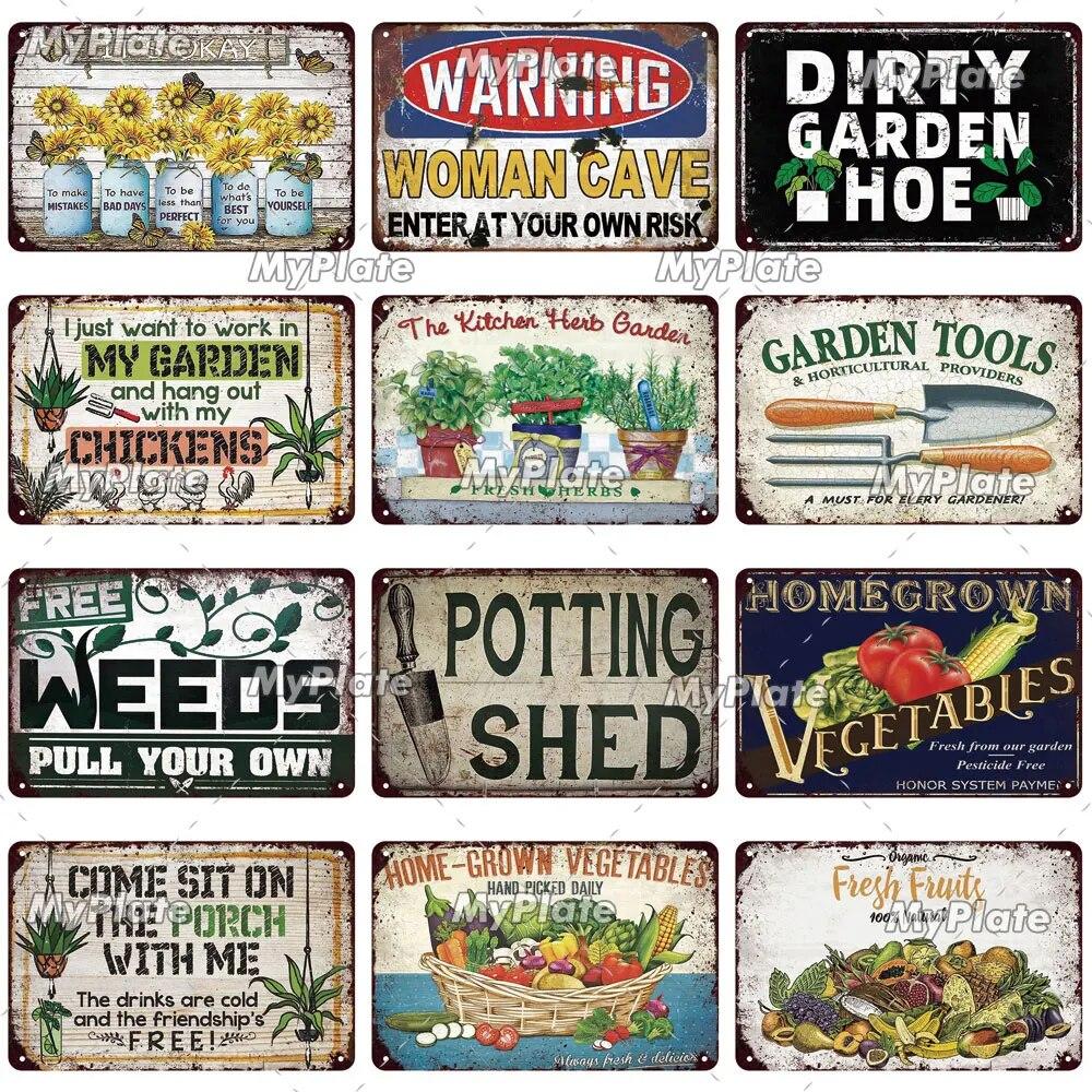 [MaPalte]Vintage Garden And Tools Metal Sign Tin Sign Decoration Plaque Home Wall Decor Bar Sign Home Decor Poster Drop Shipping