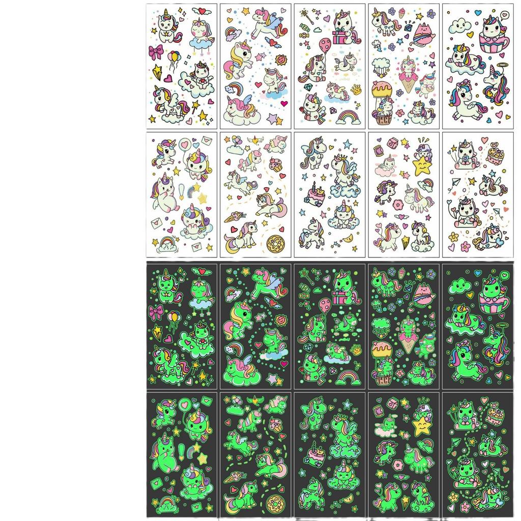 10pcs New Dinosaur Sticker Glow In The Dark Toys Luminous Star Stickers Fluorescent Painting PVC Stickers Toys for Kids Girl Boy