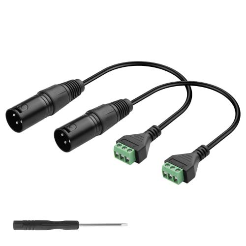 CERRXIAN 2-Piece 3-Pin XLR To 3-Pin XLR Adapter Cable, 33cm (XLR Male) for Microphones, Mixers, Speakers, Guitars, KTV Equipment, Studio Recording, an