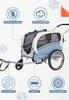 Sepnine-20303B Dog Bike Trailer for Small/Medium Dogs ≤30KG, Foldable Pet Carrier with Safety Features