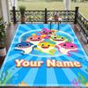 Custom Text Baby Shark Pattern Floor Rug Soft Indoor Carpet Mat Living Room Bedroom