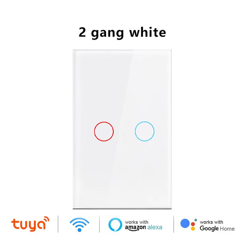 EU/US Smart Switch Alexa RF433 No Neutral Tuya Control Works With Google 1/2/3 Gang Smart Life Home Light WiFi Touch Switches