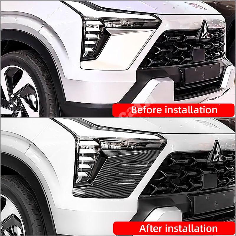 For Mitsubishi Xforce Outlander sport 2025 2026 Exterior ABS black Front Bumper Fender foglamp Rear fog Light Eyebrow Cover