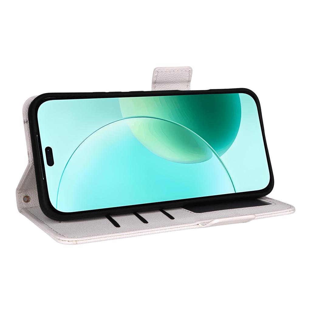 For Honor 400 Lite Case with Wrist Strap Litchi Texture PU Leather Wallet Phone Cover