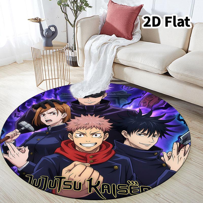 Ковер с круглым ворсом Jujutsu Kaisen Ковер для гостиной, спальни, дивана, игровой комнаты Декор Нескользящий коврик для пола