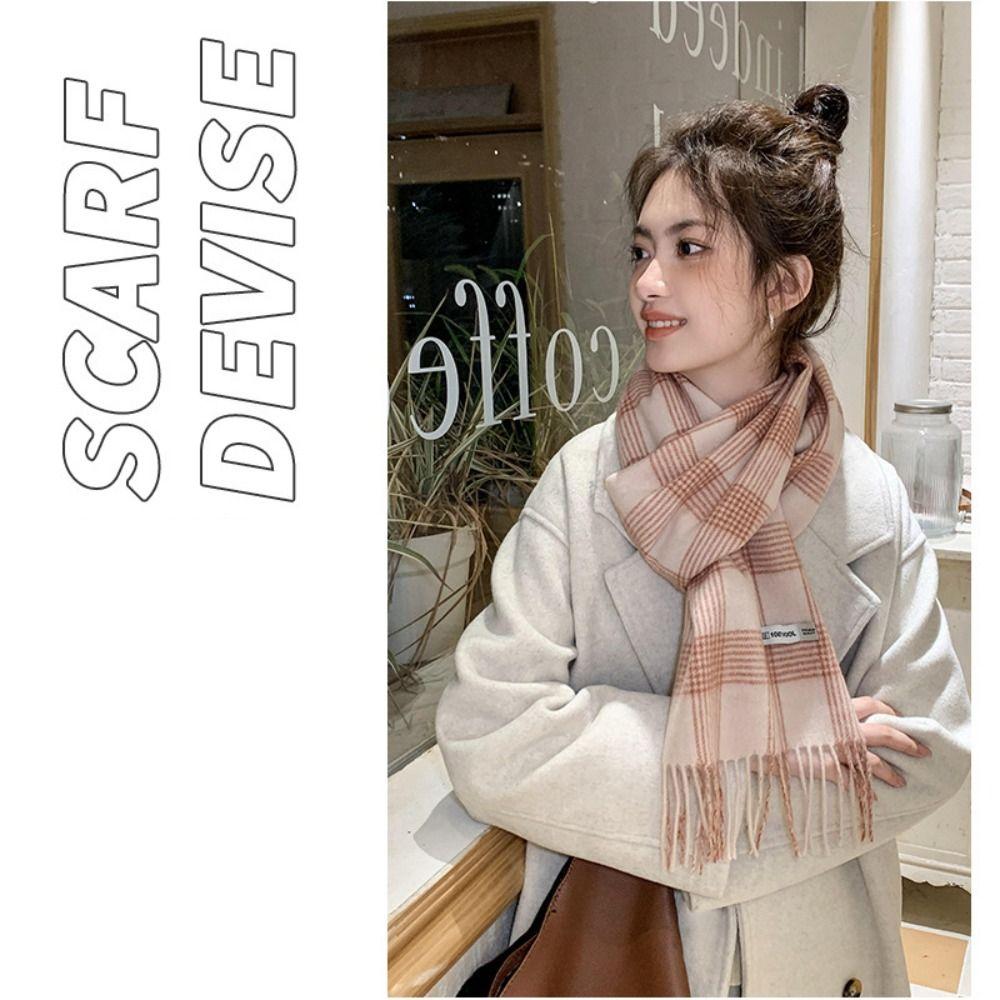 Warm Cashmere Scarf Long Lady Shawl Wraps Luxury Plaid Scarf  Winter
