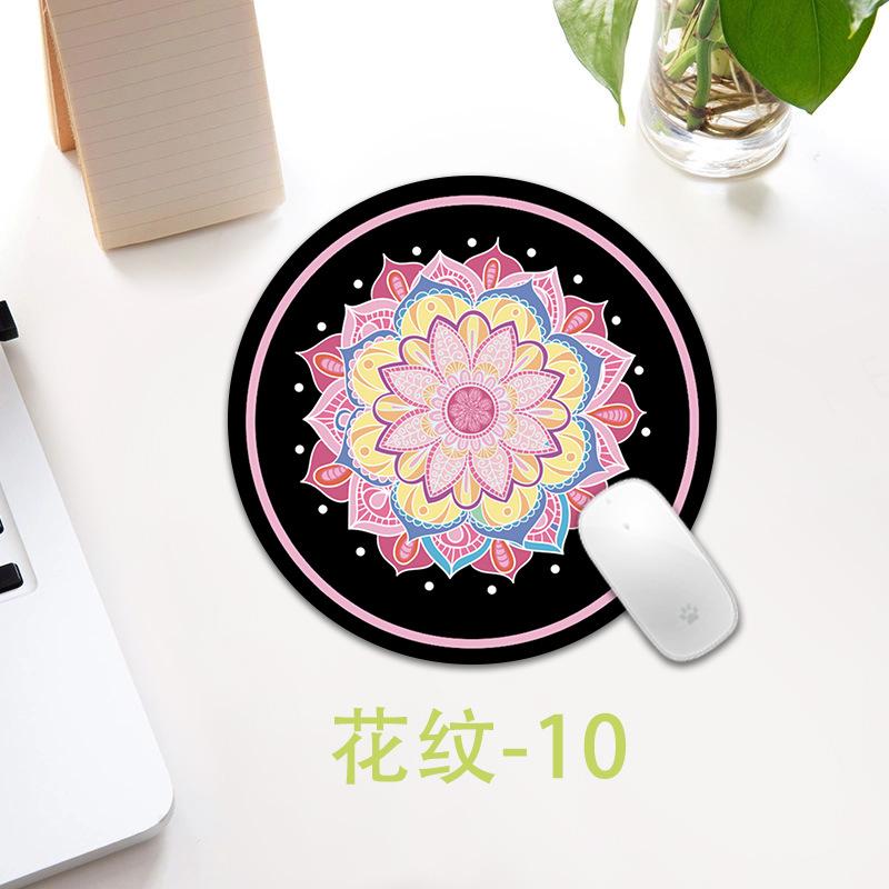 Ethnic Style Pattern Round Small Creative Thickened Mouse Pad Keyboard Pad Office Cup Table Mat Production