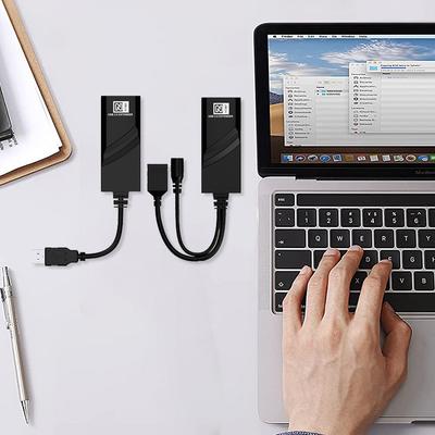 Кабель-удлинитель Ethernet до 100 м Удлинитель сетевого кабеля USB 2.0 к разъему RJ45 Plug and Play для камеры, мыши, клавиатуры