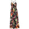 Summer Dress Dress Women's Dress Beach Skirt Print Belt Skirt Cross Strap Dress V-neck Vest Dress