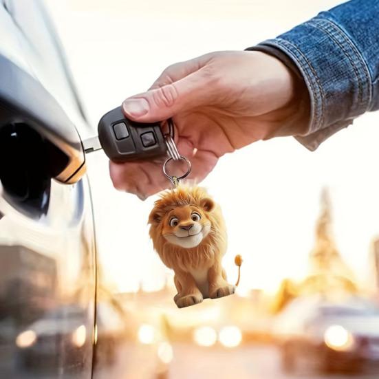 Автомобильная подвеска в форме льва, декоративное украшение, яркий цвет, универсальная посадка, акриловая фигурка для салона автомобиля