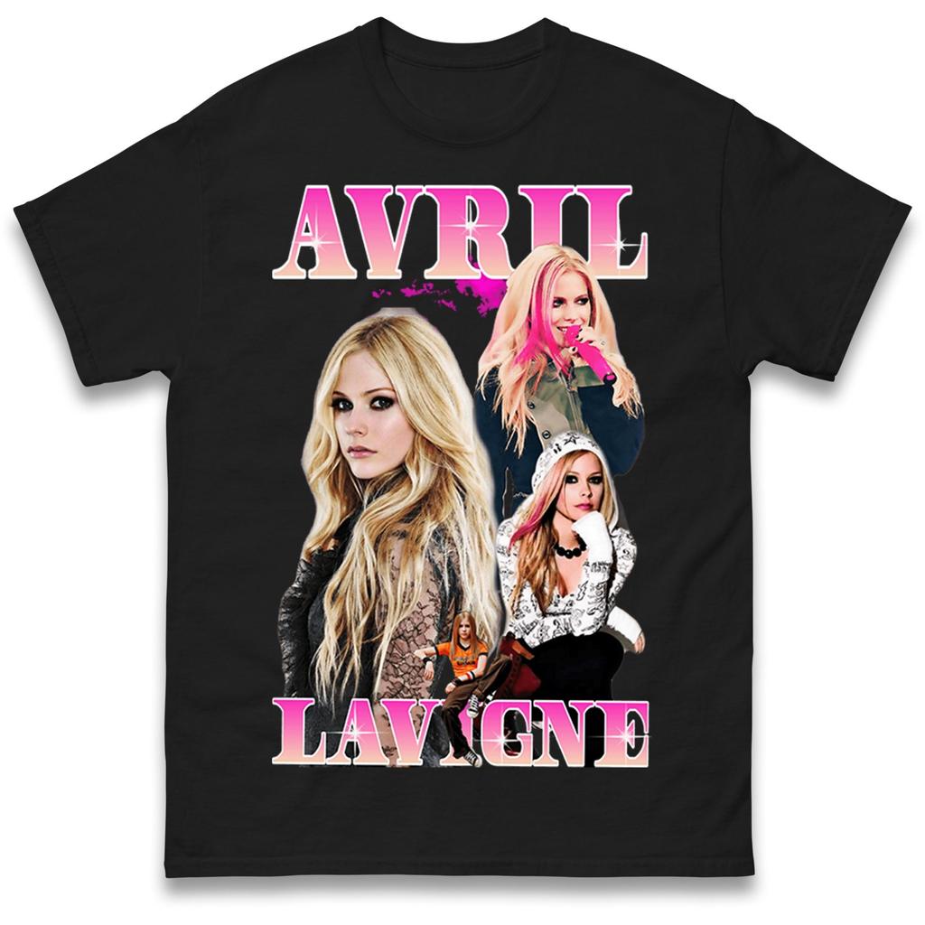 Avril Lavigne Retro Collage Graphic TShirt Unisex Unisex Pop Punk Singer Fan Casual Short Sleeve Cotton Tops