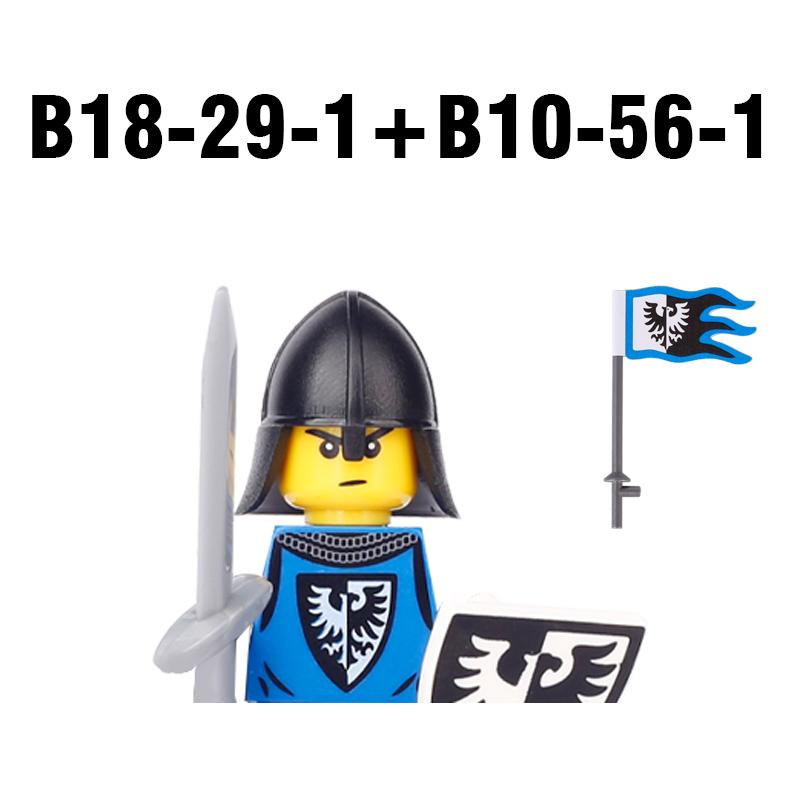 MOC Средневековый Военный Замок Оружие Римский Рыцарь Шлем Щит Аксессуары Строительные Блоки Зеленый Дракон Лев Крестоносец Кирпичи Игрушка