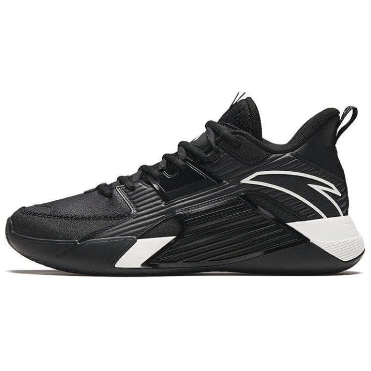 Anta 3 Textile, Synthetic Leather, TPU Abrasion Resistant Breathable Mid top Basketball Shoes Men's Black 112341604-3