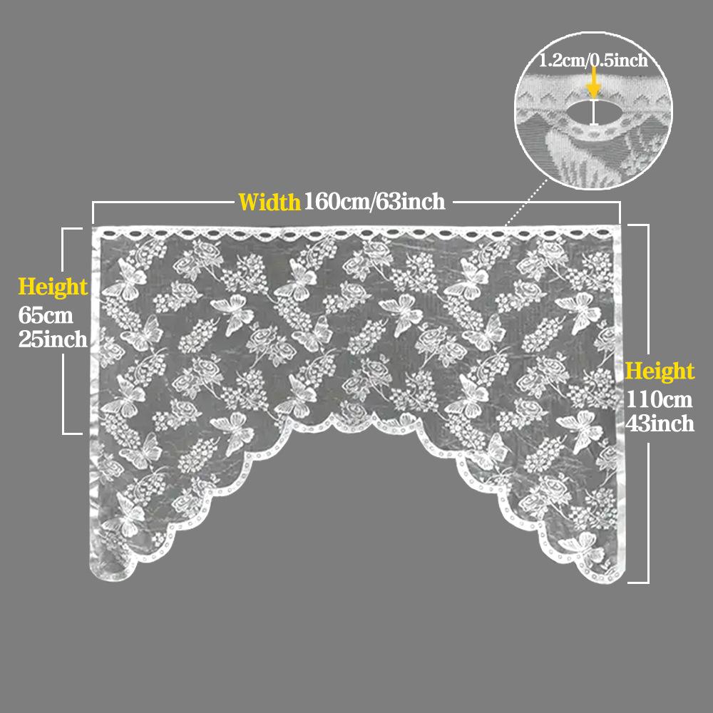 Finished Lace Woven Butterfly Flower Door Curtain Door Frame Curtain Head Small Window Short Curtain Small Curtain