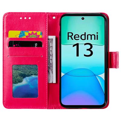 Чехол для телефона Xiaomi Redmi 13 5G/4G с тисненым тотемом, кошелек-обложка из ПУ кожи со подставкой