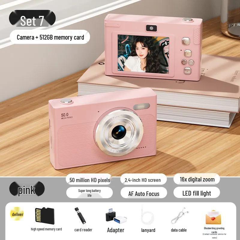 HD Dual-Camera Retro Digital Student Camera for Selfies and Travel