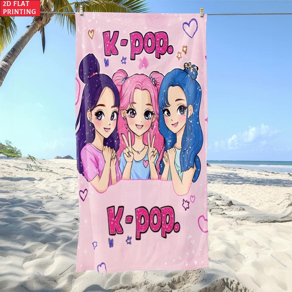 Многофункциональное пляжное полотенце в стиле K-pop girl group, мягкое, приятное для кожи, для пляжа, йоги, ванны, путешествий. Идеальный подарок для друзей, семьи