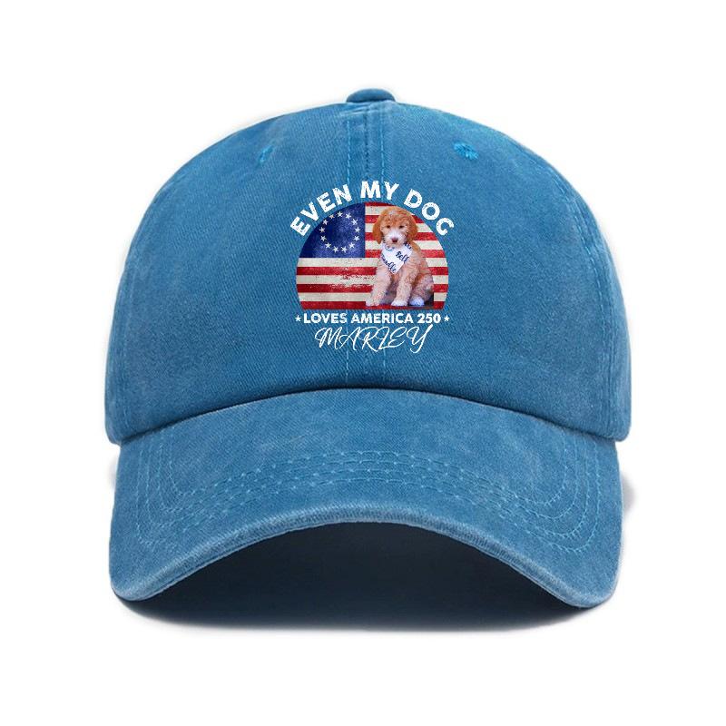 Versatile old American Independence Anniversary print washed retro sunshade universal soft top baseball cap