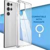 Чехол для телефона Samsang S24 Ultra 5G для Magsafe Магнитный прозрачный чехол для Galaxy S23 Ultra S22 S21 S24 Plus Беспроводное зарядное устройство Magsafe Жесткий чехол