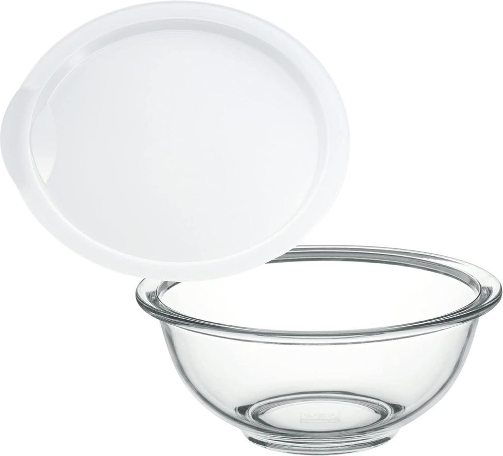 Iwaki Glass Microwave Cover for Heat-Resistant Bowl, Round, 1.5L + 1.5L