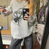 Spider Print Harajuku Thick Sweater Women Gothic Vintage Ripped Grunge Y2k Jumper Streetwear Korean Oversize Hiphop Pullover