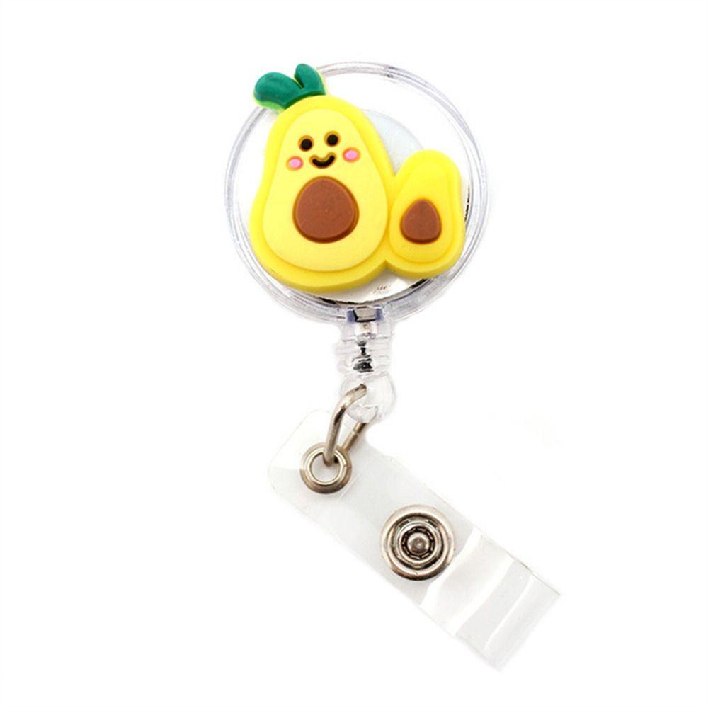 Easy Pull Buckle Badge Holder Avocado ID Card Retractable Badge Holder  Doctor Students