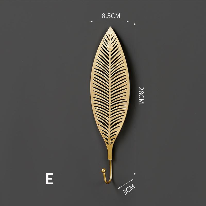 Ретро Золотой Лист Форма Подвесные Крючки Без Пробивания Отверстий Настенная Вешалка Подвесная Стойка для Хранения Полотенце Часы Сумка Ключи Самоклеящийся Бытовой