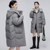 Зимняя новая мода, свободная и модная съемная шапка, утепленная куртка женская средней длины с утолщенной талией