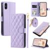 For iPhone X/XS Case Rhombus Grid Leather Phone Cover with Wallet Stand