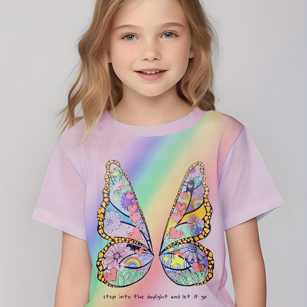 Детская одежда Футболки для девочек Детские футболки с коротким рукавом Милый узор с принтом Повседневная одежда для девочек Детская летняя одежда Топы