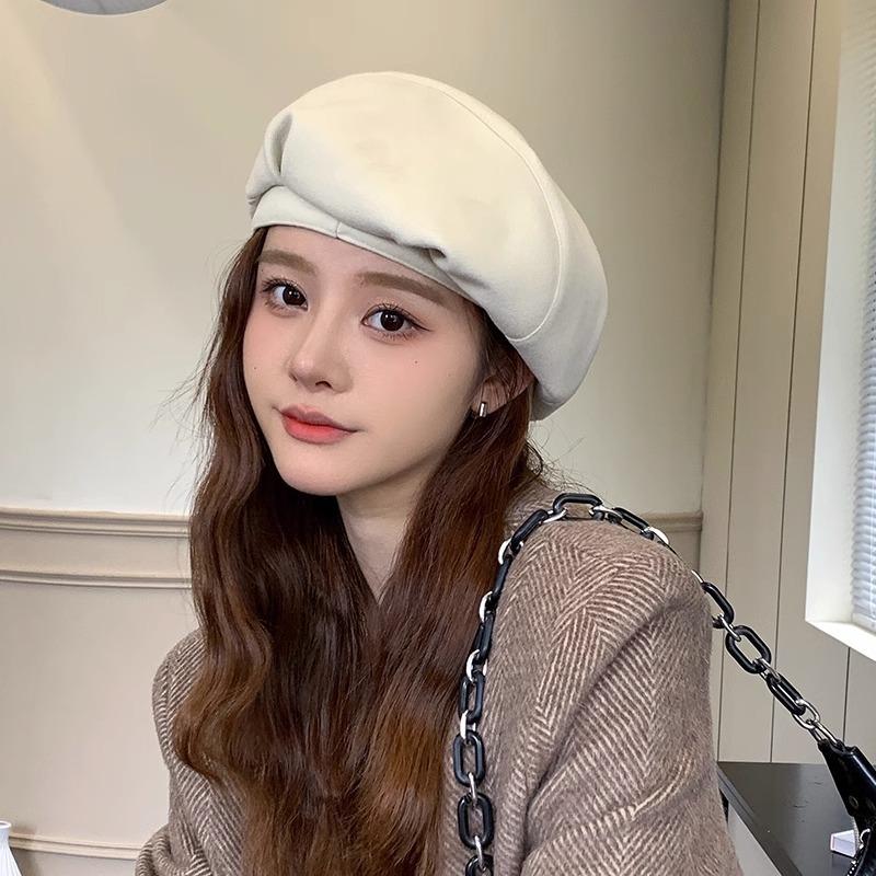 Британский стиль ретро берет универсальный для весны и осени с большой головой и кепкой газетчика-облаком