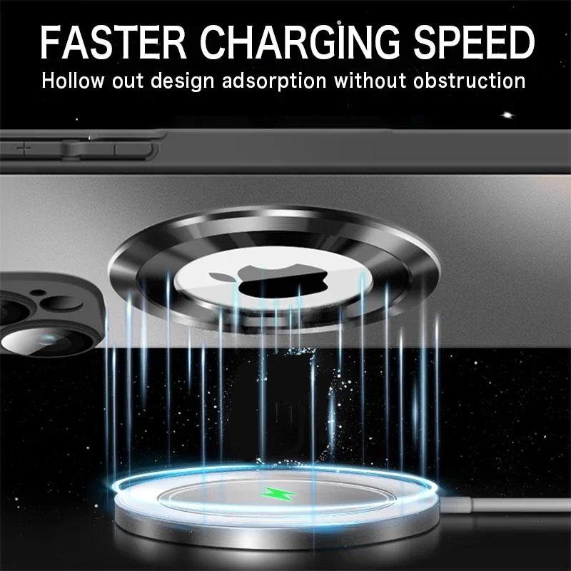 Роскошный магнитный чехол For Magsafe для iPhone 17 16 15 Pro Max 14 13 12 11 Защита камеры Ударопрочный чехол для беспроводной зарядки