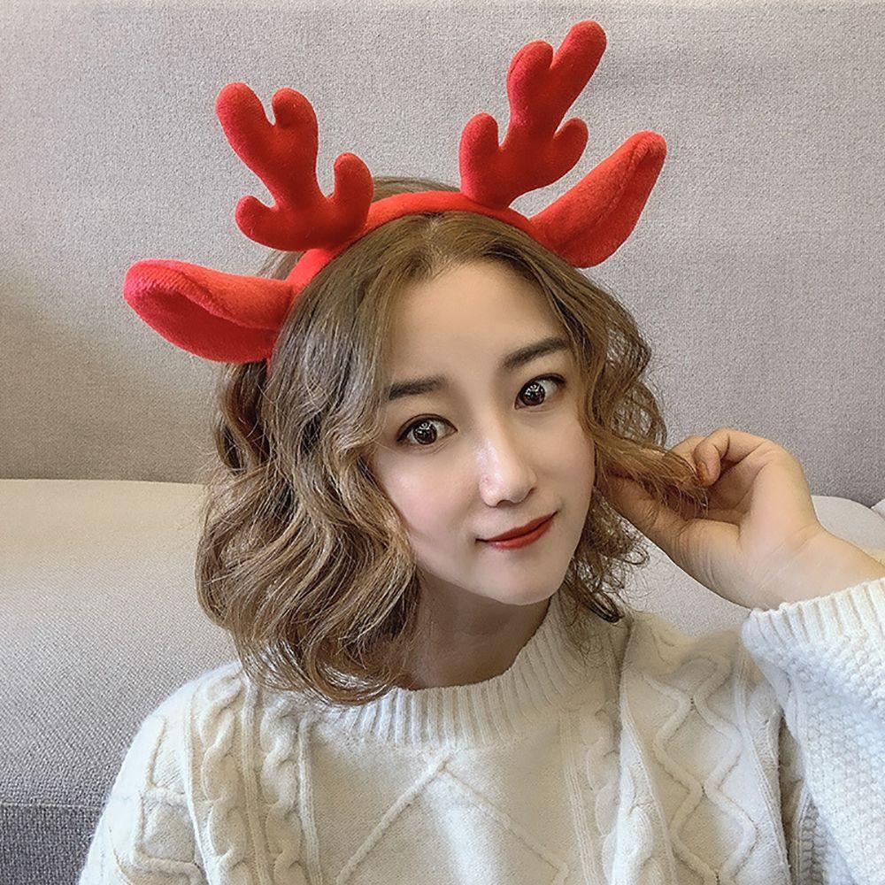 Wash Face Christmas Make Up Women Hair Band Hair Accessories Antler Headband Korean Style Head Hoop