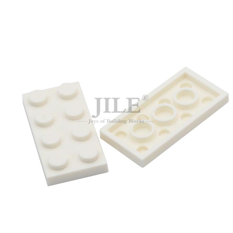100pcs Moc Tiles Plate 2x4 3020 Short Piece DIY Classic Base Building Blocks Bricks Compatible City Street Scene Assembles Toy