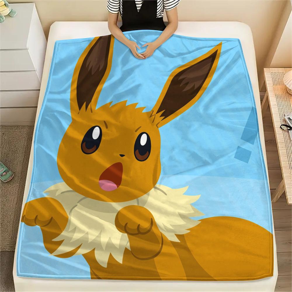 Eevee Print Flannel Blanket, High quality Comfortable for All Seasons, Home Decor, Warmth and Comfort