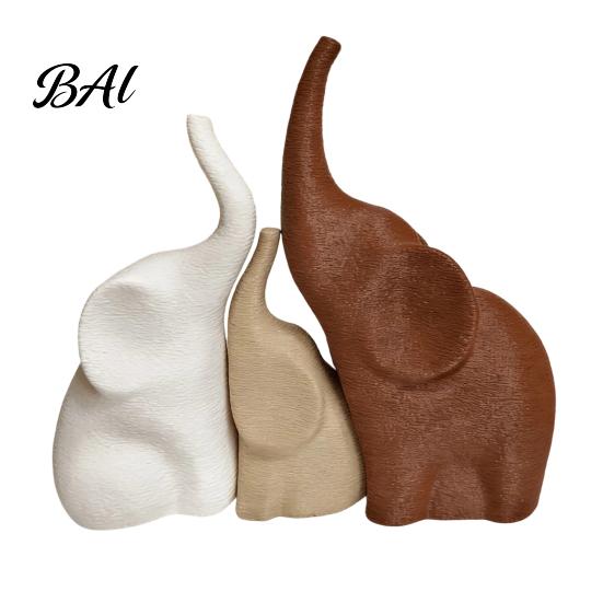 Elephant Sculptures for Home Decor 3Pcs/Set Family Statues, Cute Parents Kid Ornament, Modern Good Ornaments Luck Living Room Office Table Bookshelf