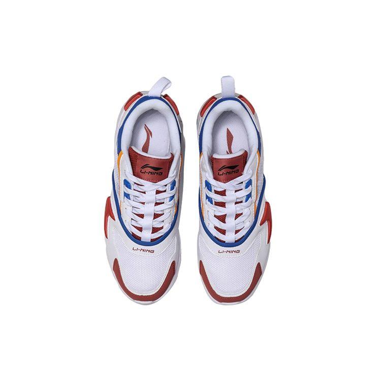 Li-Ning Breathable Rebound Low-Top Running Shoes Men Sneakers White Blue Red AGCP219-1