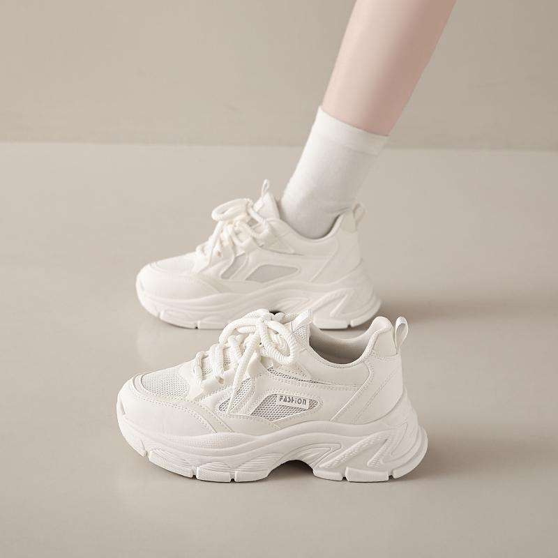 CRLAYDK 2024 Luxury Women's Wedge Chunky Fashion Sneakers Walking Lace Up Dad Platform Shoes Workout Casual Ladies Sport Tennis