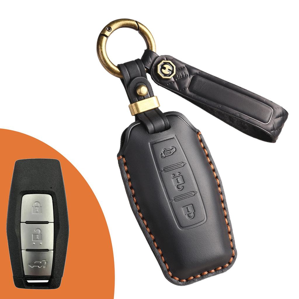 Чехол для ключа из натуральной кожи в стиле ретро для GAC Mitsubishi Outlander