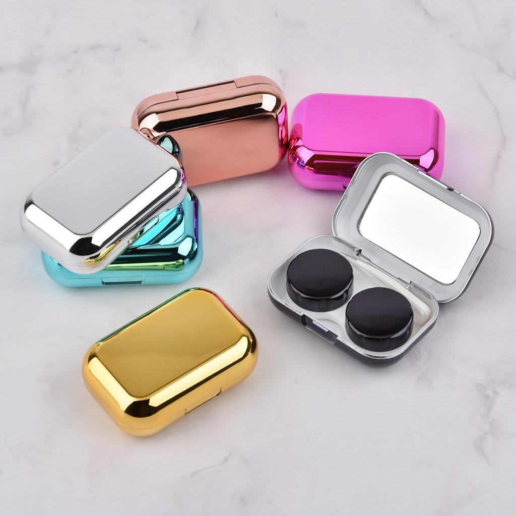 Electroplated Mirror Lens Case Small and Convenient Contact Lens Case Simple Contact Lens Contact Lens Companion Case