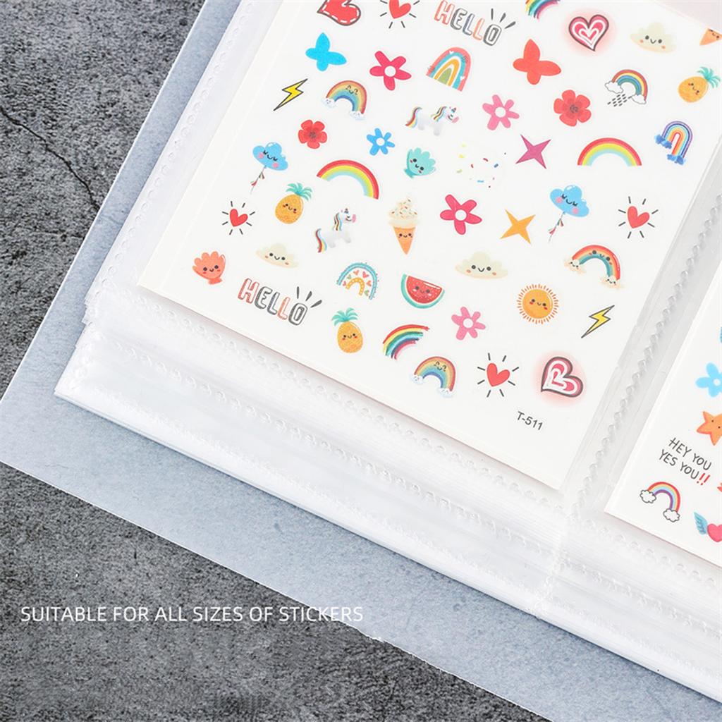 Nail Art Sticker Organizer Album Nail 80 Slots Water Decals Empty Storage Holder Plastic Storage BookFor Manicure Decals