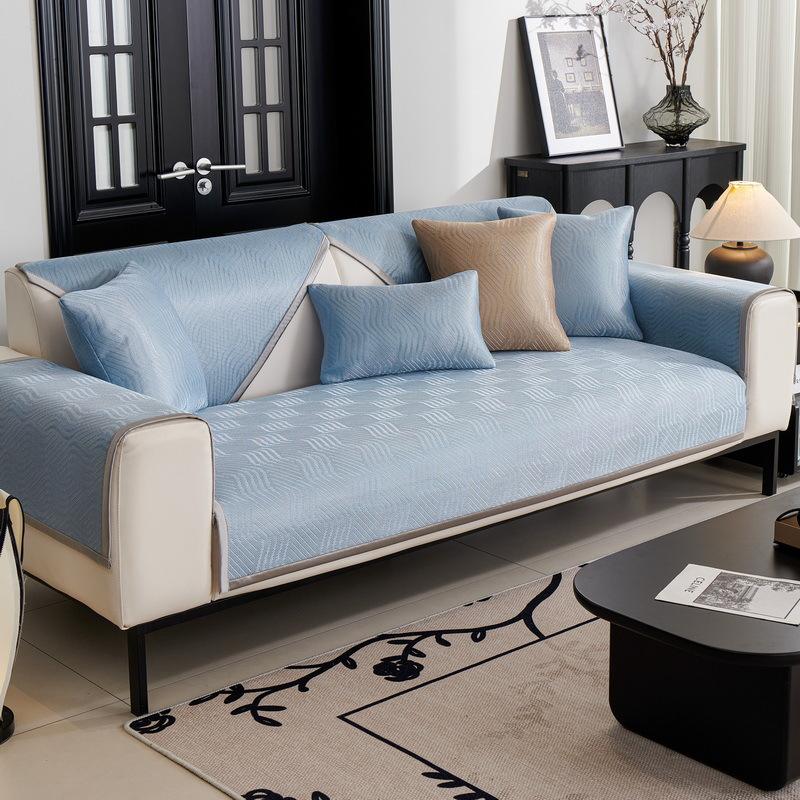 New Ice Silk Sofa Cushion Light Luxury Mat Mat Non-Slip Leather Sofa Cover Summer Summer Simple And Modern